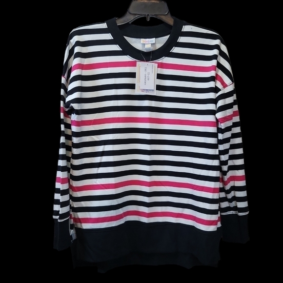 NWT Lularoe XXS Hannah crew striped pullover Top - Picture 9 of 13